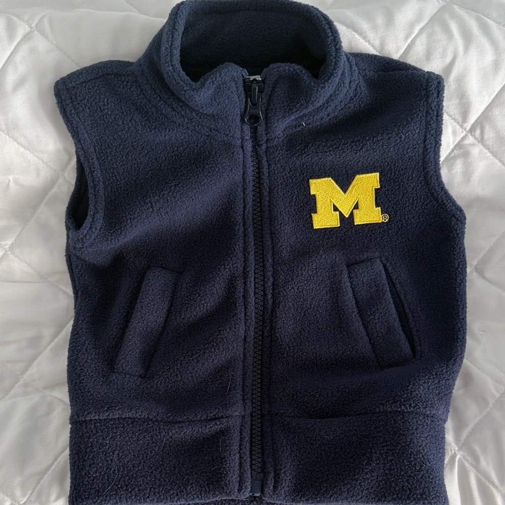 Baby Navy Blue Michigan Fleece Vest
